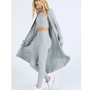 Joah Brown long soft ribbed grey cardigan